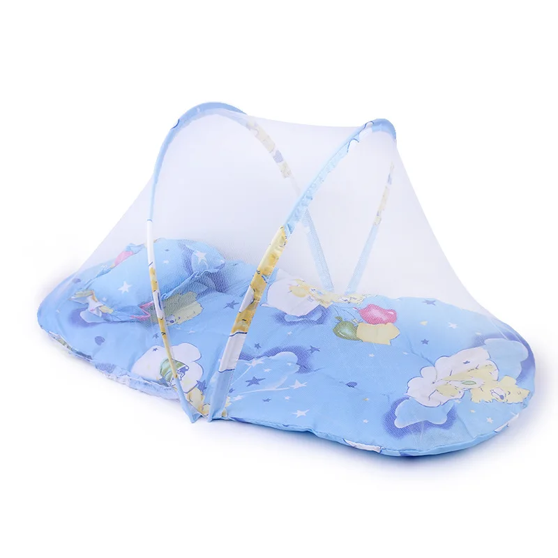 Custom Portable Folding  Baby Bedding Set With Bed Pillow Crib Mosquito Net