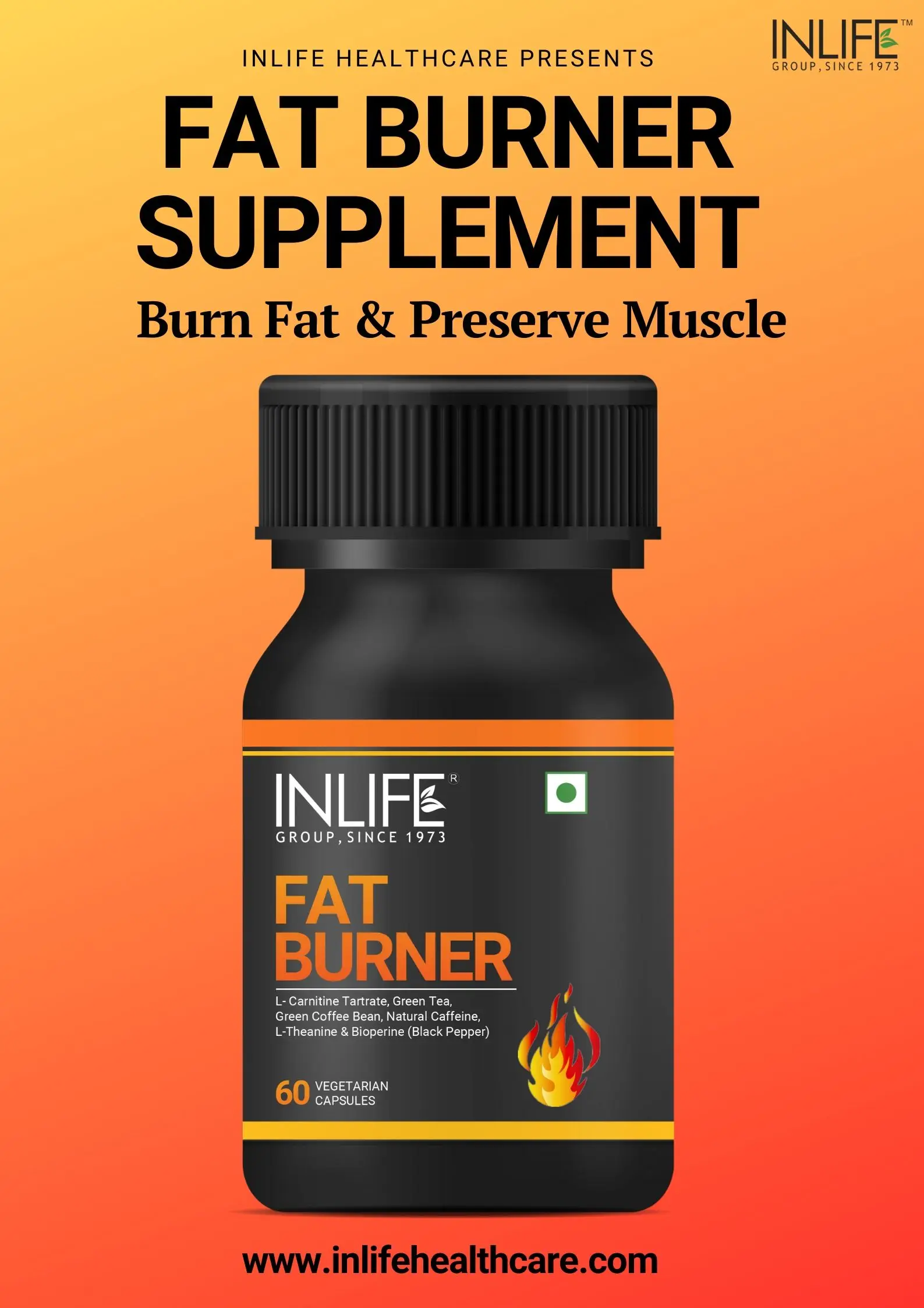 Капсулы для сжигания жира живота INLIFE, капсулы для похудения, добавки для потери веса, GMP, ISO 22000, сертифицированные фирменные добавки