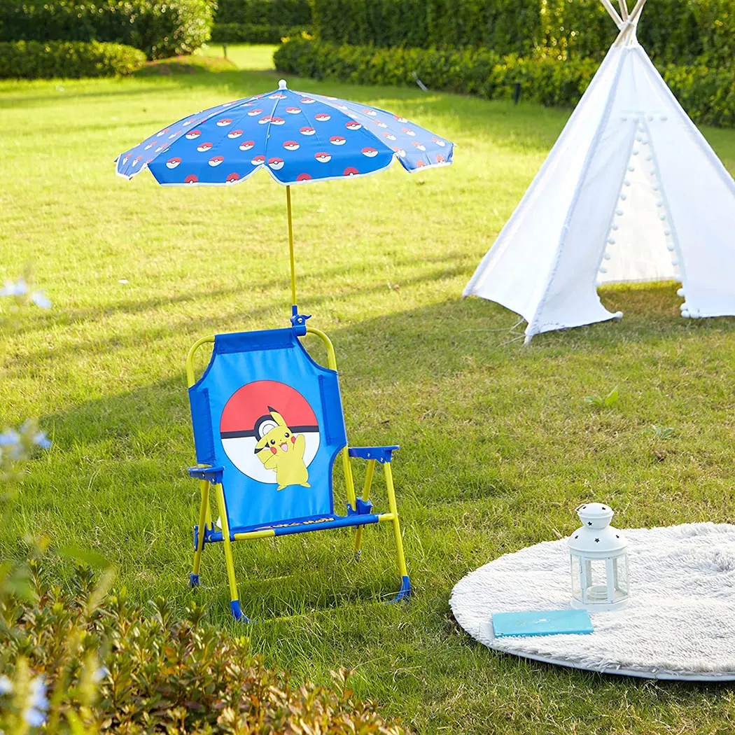 compact kid beach chair and umbrella with canopy set