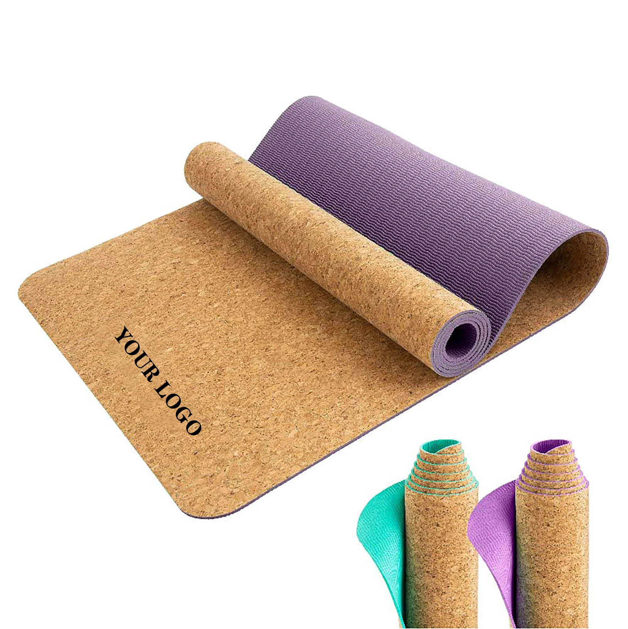 Premium Quality Cork Yoga Mat Rubber/Natural Yoga Mat Customized Logo Thick Non-Toxic Yoga Mat
