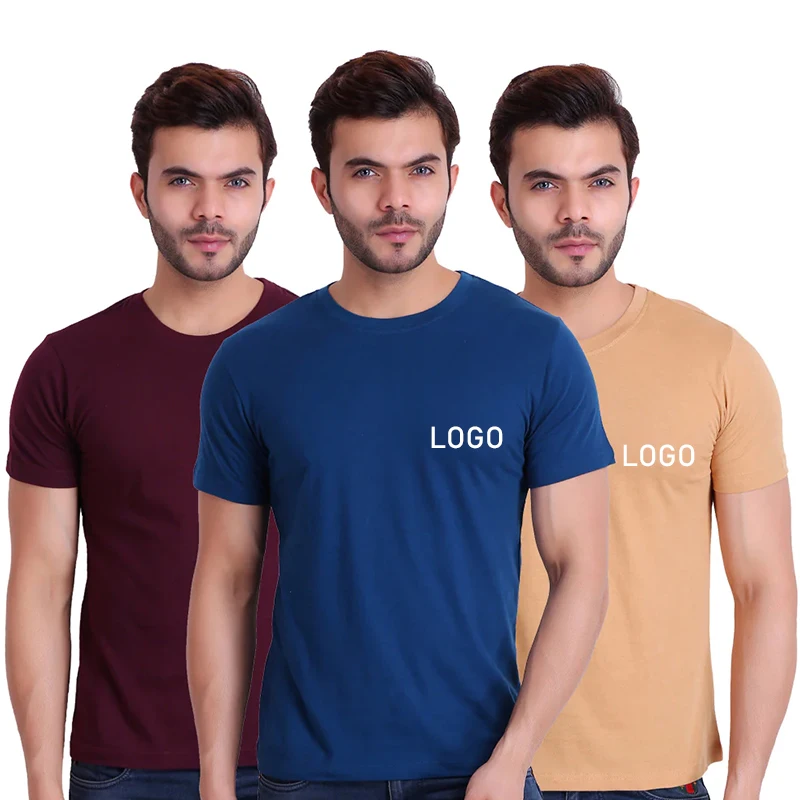 YWGH Free T-shirt Samples Plain Solid Color Broderie Plain Cotton Wholesale China t Shirt for Men