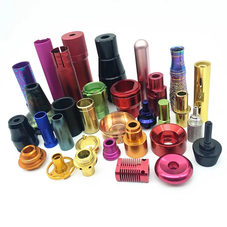 CNC turning processing of color oxidation handbrake Rod housing aluminum alloy decorative cover machining