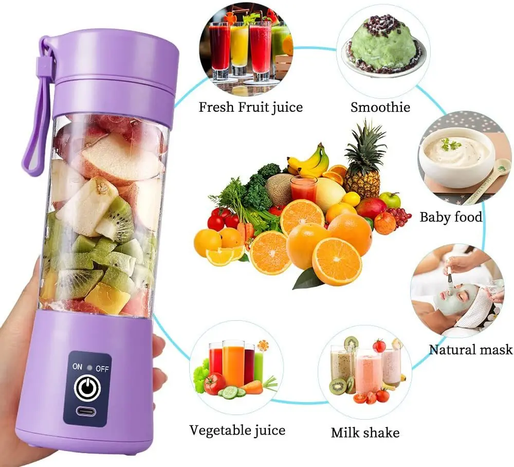USB rechargeable Juicer Blender Cup Personal Wireless Rechargeable USB Mini Hand Portable Blender USB Blender