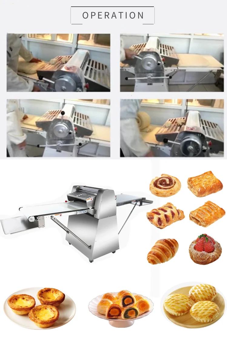 laminador petit laminoir patisserie 520 patisserr boulanger manuel 220v mini pour pain teigausrollmaschine dough sheeter machine