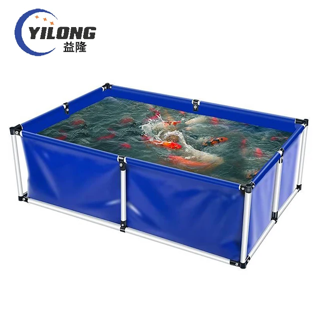 large steel frame reinforced tarpaulin collapsible rectangular water tanks biofloc tank fish farming aquaculture