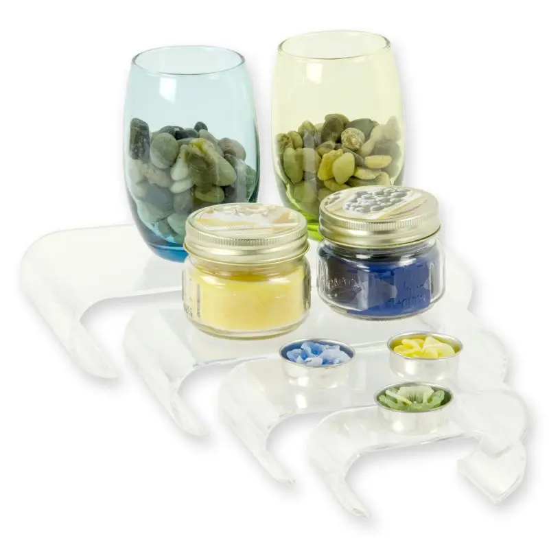 Acrylic Stacking Scroll Risers set of 5 Risers Factory Custom U Shaped white acrylic Risers Display stand acrylic Display Racks