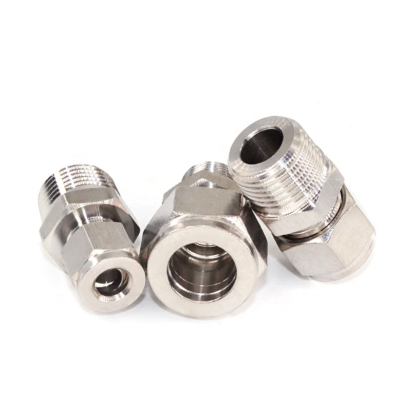 3/8 1/4 BSPT Stainless Steel Tube Fitting Inoxidable Union Instrument Fitting Swagelok Male Connector Union Compression Fitting