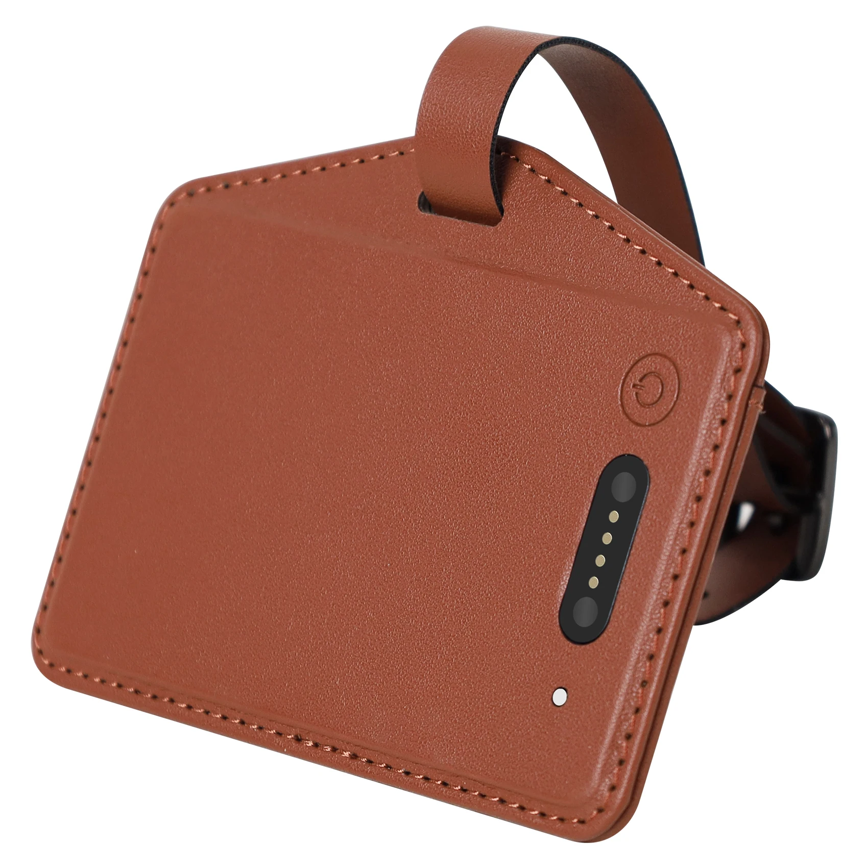 Custom Logo OEM ODM PU leather Tracking Luggage Tag Locator  with find my for Anti Loss Travel Luggage Finder