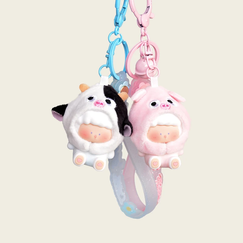Kawaii  Sheep Animal Toys Plush&PVC Keychains  Acrylic Car Key chain