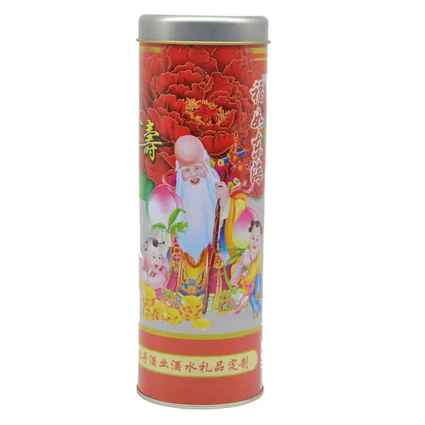 High end round  vodka tin can drinking wine tin can metal box for wine packing