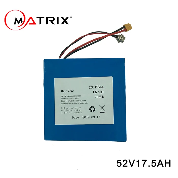 14S5P Rechargeable Li-Ion Battery Electric Scooter 52V 17.5Ah Battery Pack For Mobility Scooter