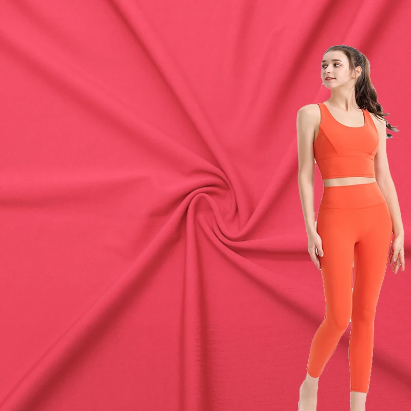 
Factory In Stock Matte Interlock Fabric High Elastic 230GSM Polyester Interlock Yoga Wear Fabric Sportswear Swimwear Fabric 