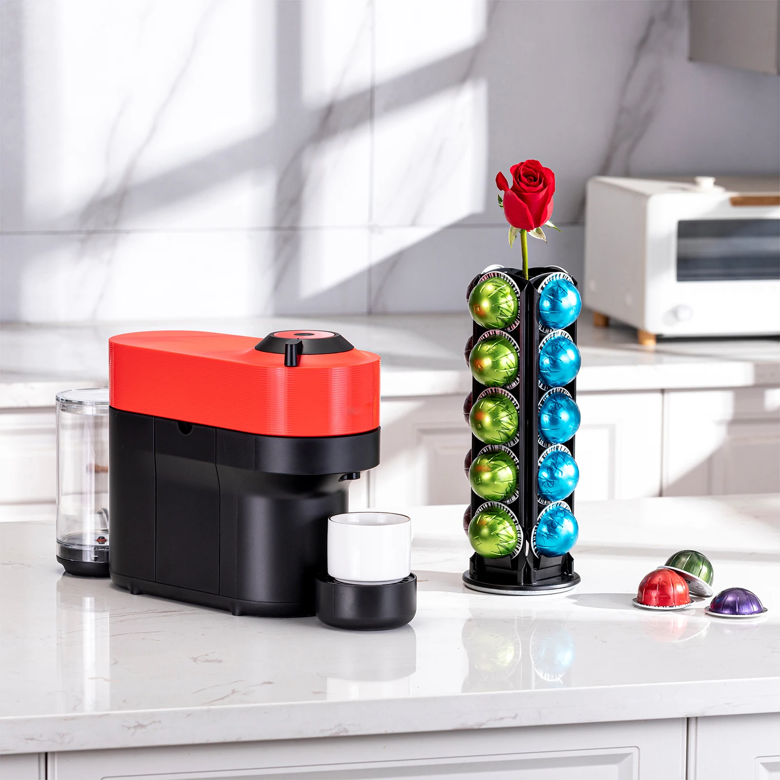 20pcs Single-Tier Metal Nespresso Pod Storage Stand PC Material Coffee Pod Tassimo Holder for Food Display Coat Use Drawer Shape