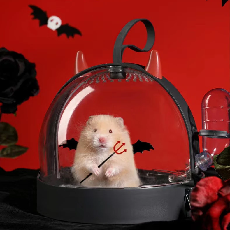 Halloween Portable Hamster Backpack  Hamster Travel Carrier Small Animal Cages
