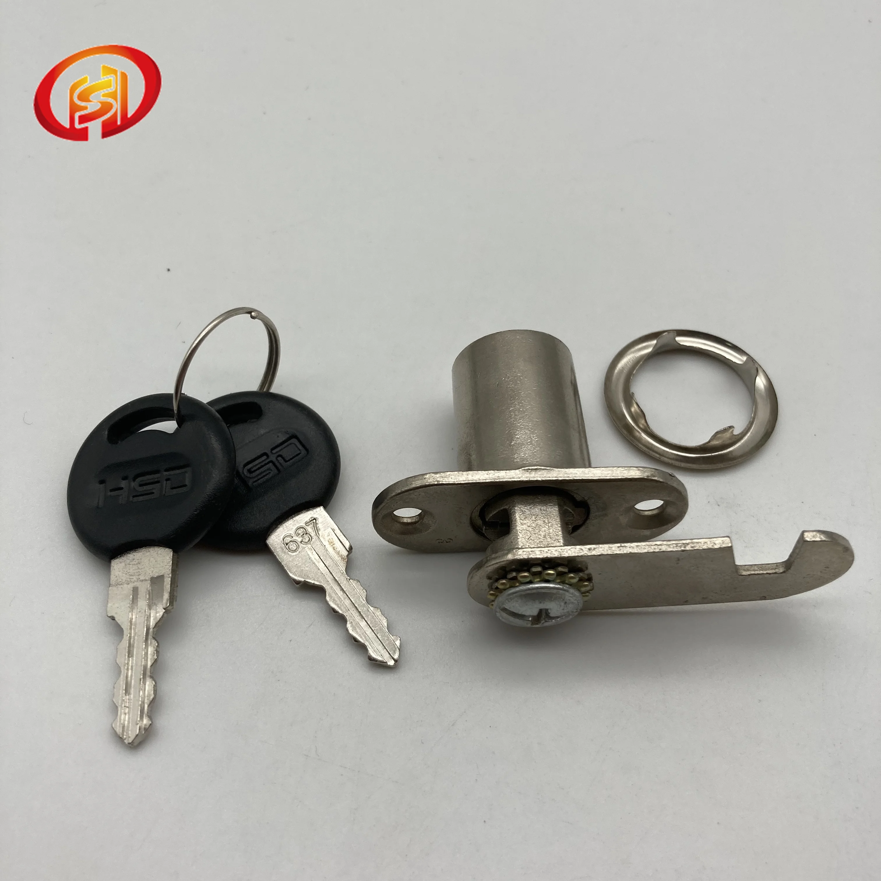 furniture lock wardrobe  Office Desk Drawer Plunger Push Tubular Lock Zinc Alloy Drawer lock