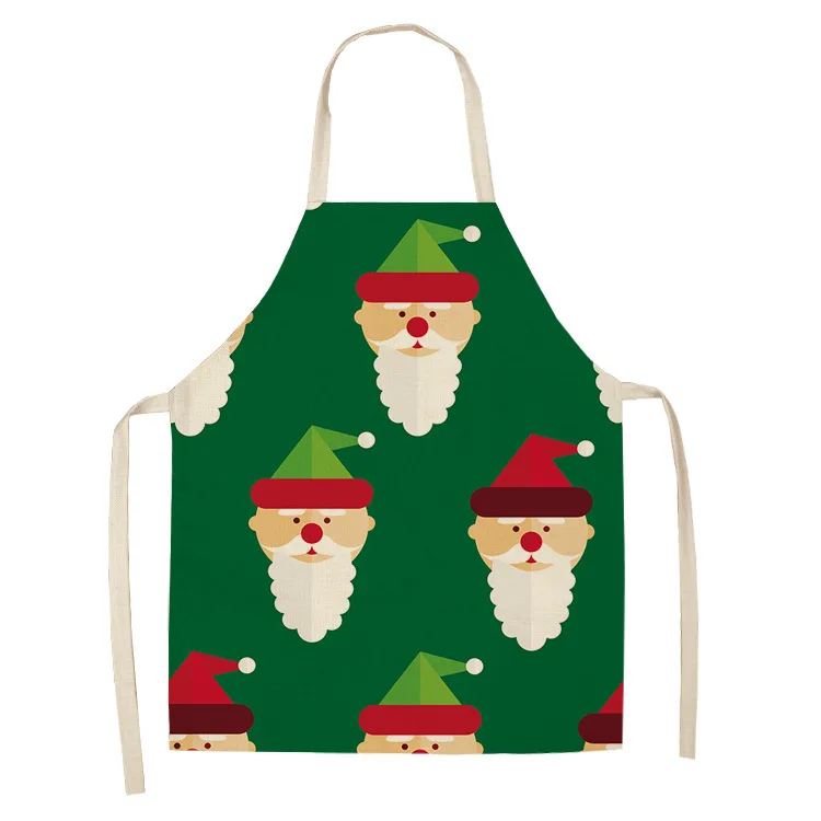 Cheap Bulk Christmas Couple Kids Red Santa Kitchen Apron Christmas Printed Letter Gift Aprons