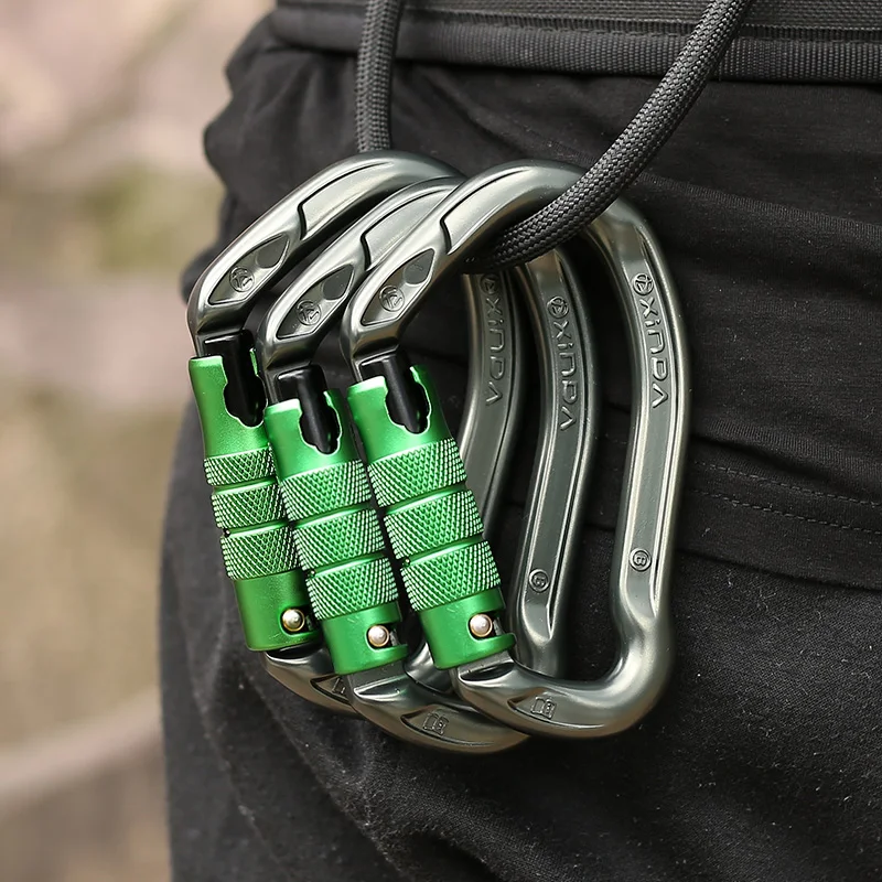 XINDA 25kN CE UIAA certified large opening 7075 aluminum auto lock twist carabiner for climbing working at height