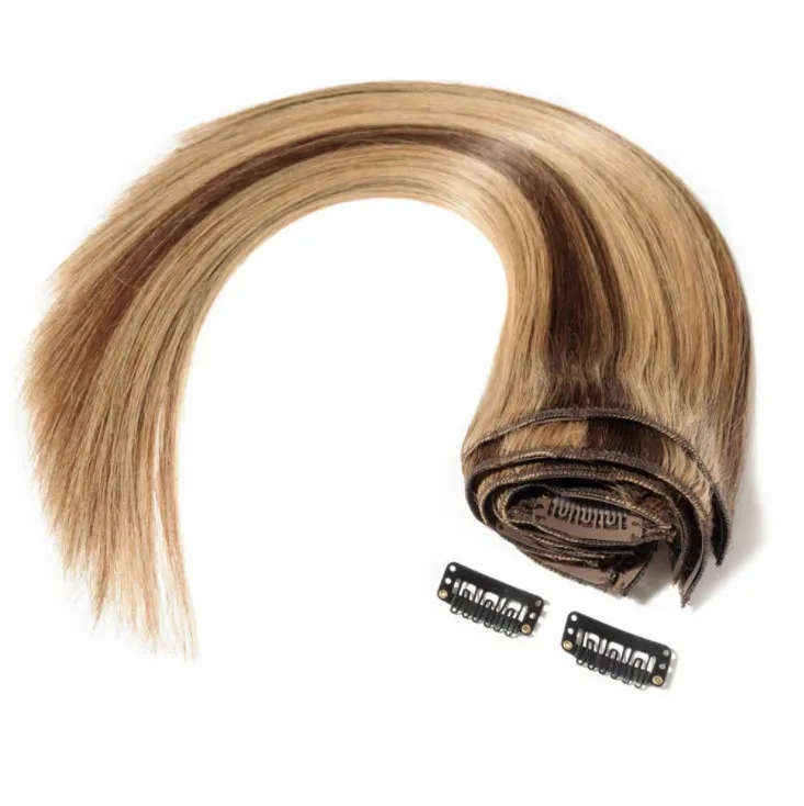
Real hair wigs set wig female straight hair piano color eight-piece set hairpiece clip Real human hair extension in stock 