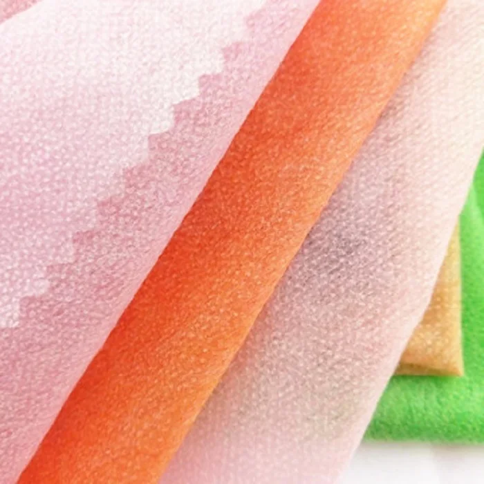 Eco-friendly Colorful Non-woven Adhesive Interlining PP Spun-Bond Viscose Technics Leaf Fabric