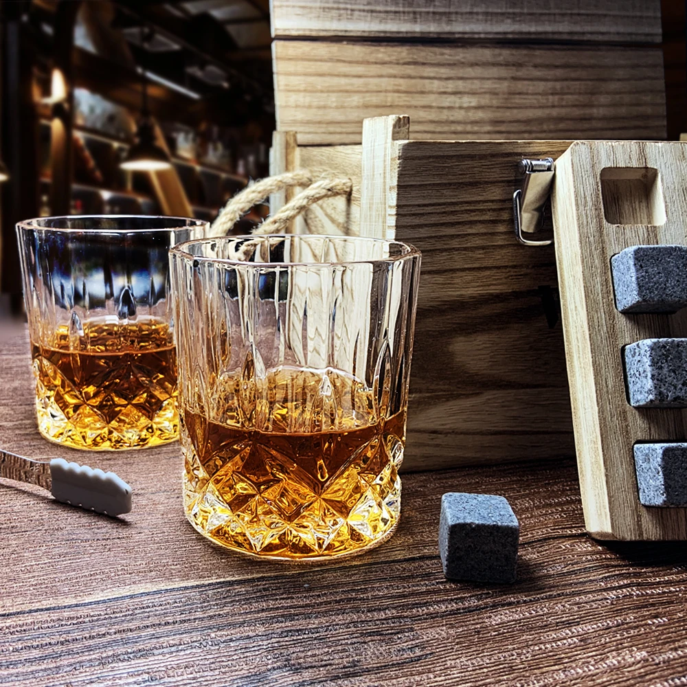 New Hot Release Novelty Gifts & Crafts Box 300Ml Whisky Glass With Whiskey Stone For Wedding Gifts