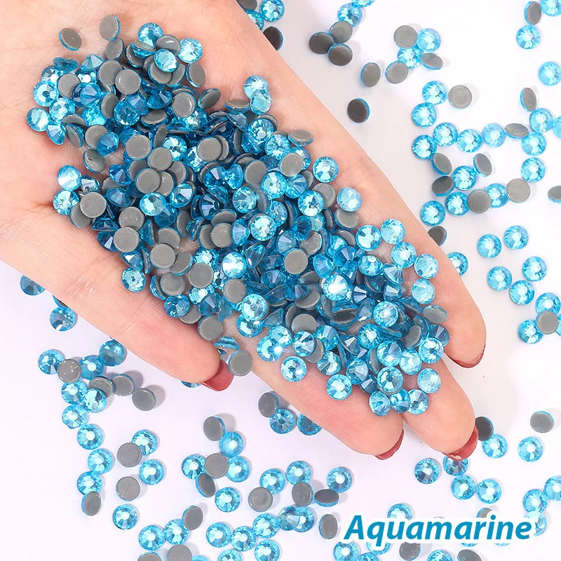 Qiao Crystal Hot fix Flatback bulk wholesale Loose Hotfix Glass DIY For Garment Accessories Gold Rhinestones For Clothes