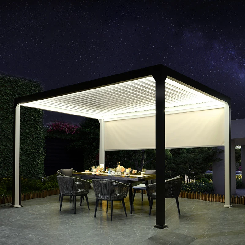 Weatherproof Manual Outdoor Courtyard  Louver Product Buy Aluminum Louver Roof Pergola