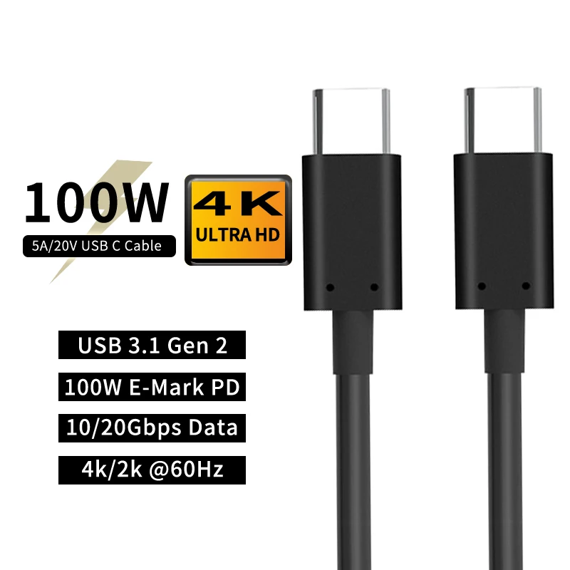 Dataroad кабель с разъемом usb-c PD 100 вт 20в 5A поддержка 4K аудио видео 10 гбит/с скорость передачи данных Usb 3,1 Gen2 Type-C Type C кабель