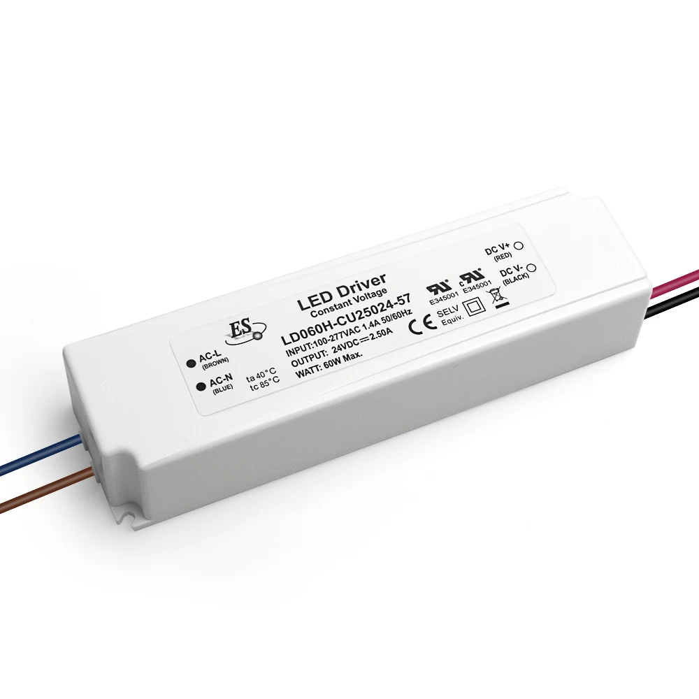 Светодиодный драйвер Ip67 60 Вт водонепроницаемая лента с постоянным напряжением 100-240 В переменного тока Входное и выходное напряжение 12 (импульсный источник