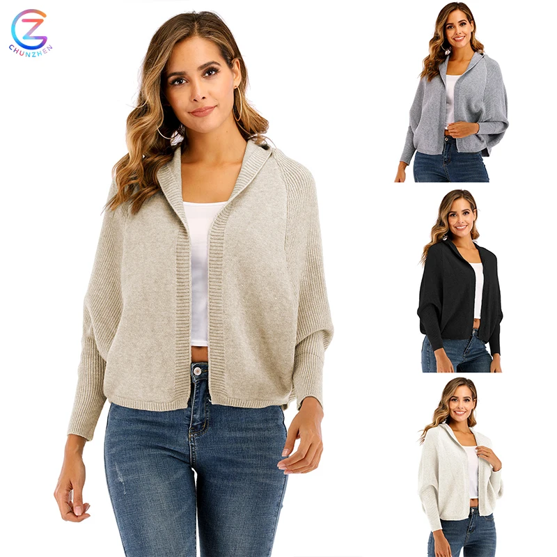 
Womens 100% cashmere fleece grey fluffy roll neck short thick mini cropped sweaters cardigan 