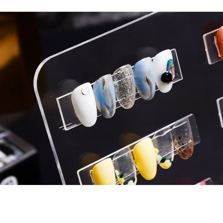 Nail Tips Color Card Display Board Press On Nail Art Display Stand Storage Shelves Nail Tips Organizer