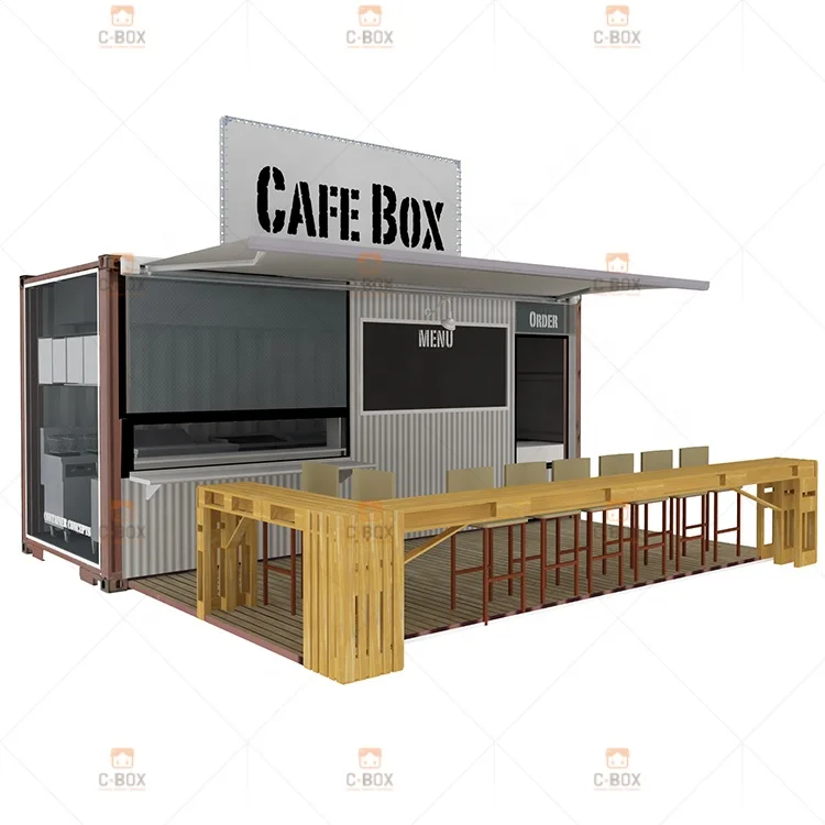  Container Coffee Shop Food Kiosk Pre Fab Cheap Prefabricated House Price For