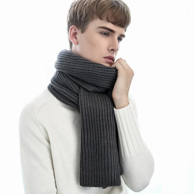 Autumn and Winter new style woolen scarves for couples fashionable solid color warm scarf