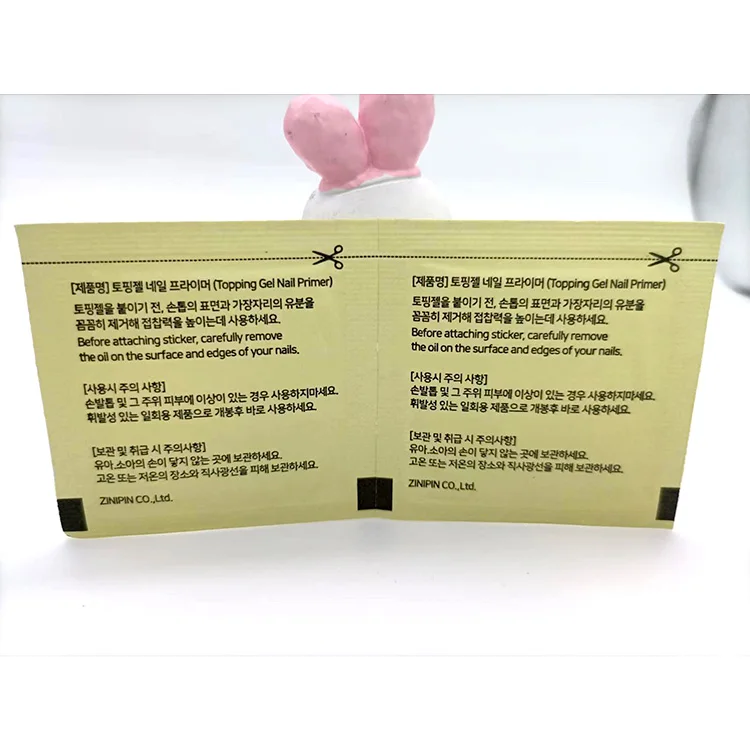Disposable Safety Standard Natural Non-toxic 1pc Singe Cleaning Nail Glue Wipes