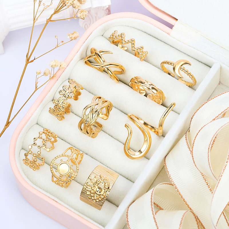 HOVANCI Wholesale New Arrival Non Tarnish PVD 18K Gold Plated Stainless Steel Ring Wholesale Custom Jewelry