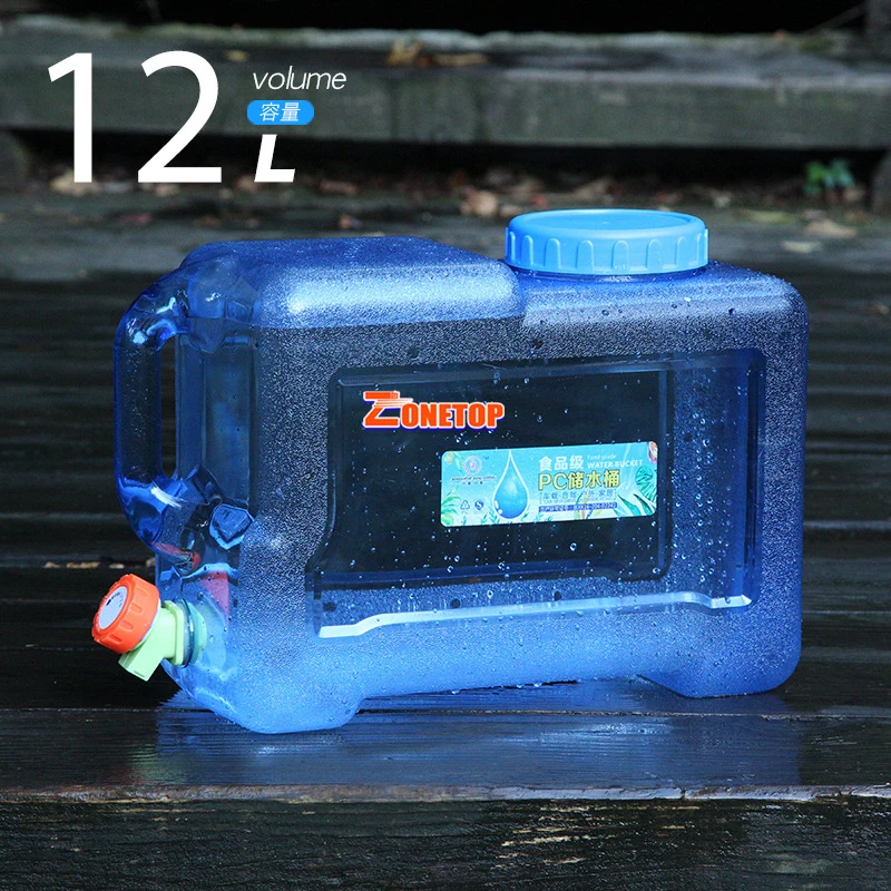 Outdoor Plastic Square Water Bucket 18L 19L 20L 5 Gal Drinking Water Container With Faucet