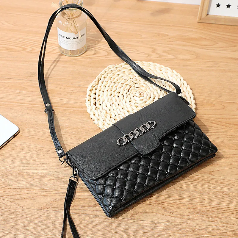 Ladies Clutch Bag Sewing Plaid Handbag Large Capacity Coin Purse Crossbody Phone Bag Drops-hipping Women Long Wallet