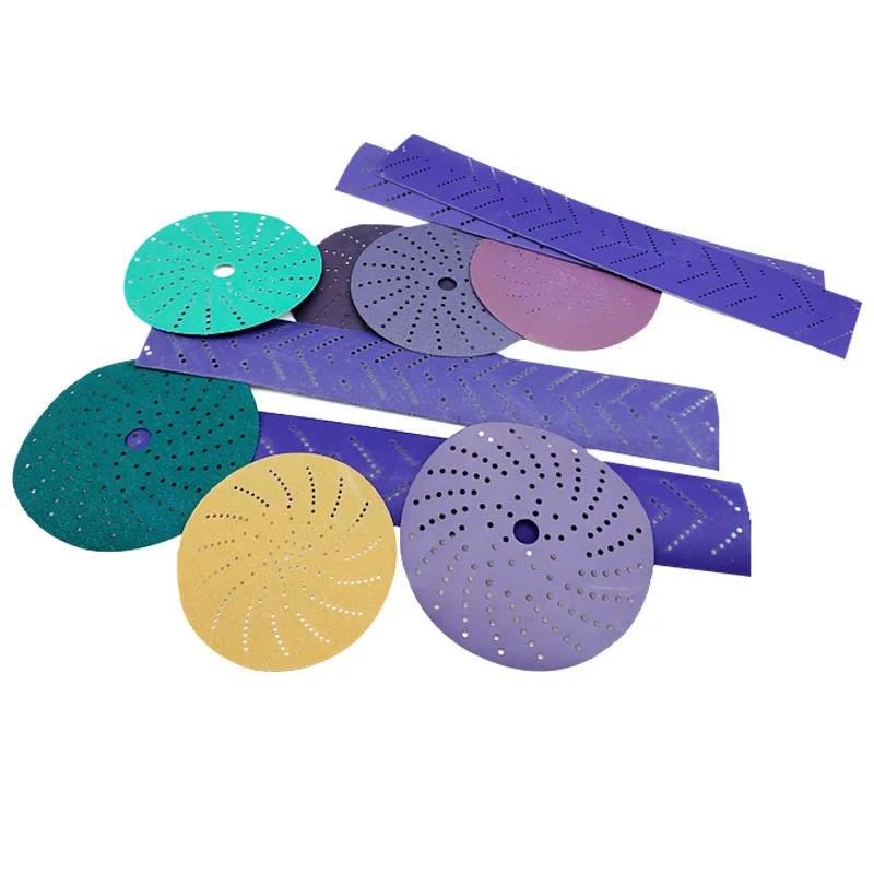 Multi holes 6 inch 150mm ceramic alumina abrasive disc hook and loop round sandpaper disc grinding wood sanding disc