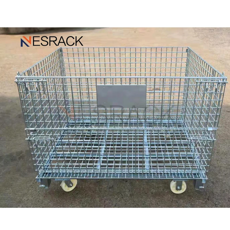 Best selling warehouse stacking wire mesh pallet storage cage