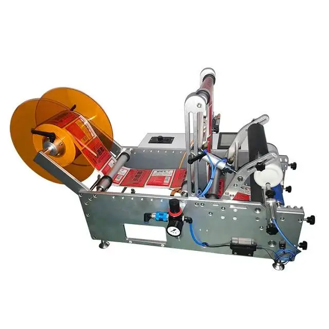 5l Bottle Automatic Round Flat Bottle Labeling Machine Label Applicator Food Can Vertical Roll Bottle Sticker Labeling Machine