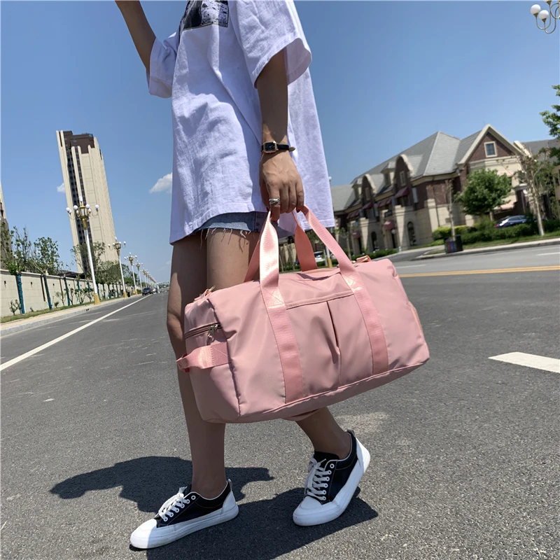 Дизайнерская спортивная сумка SSC с логотипом на заказ, розовая роскошная женская прозрачная спортивная сумка для путешествий и занятий спортом