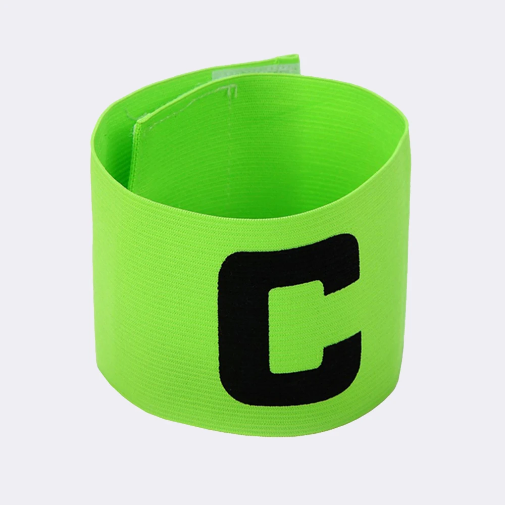 wholesale football match adjustable paste winding type C shape soccer captain armband for youth adult kids