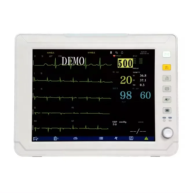 Professional  Factory Supplier 12.1 inch color LCD screen Multiparameter Patient Monitor Animal EKG Machine for Animal Use