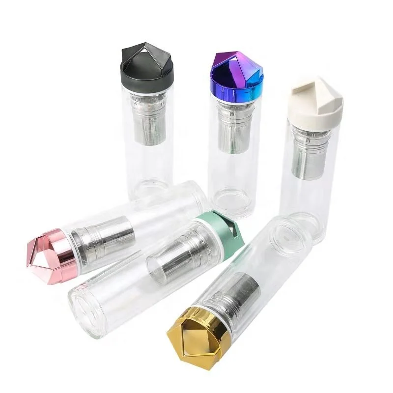 
500ml double wall glass water bottle tea cups with filter eco friendly houseware 