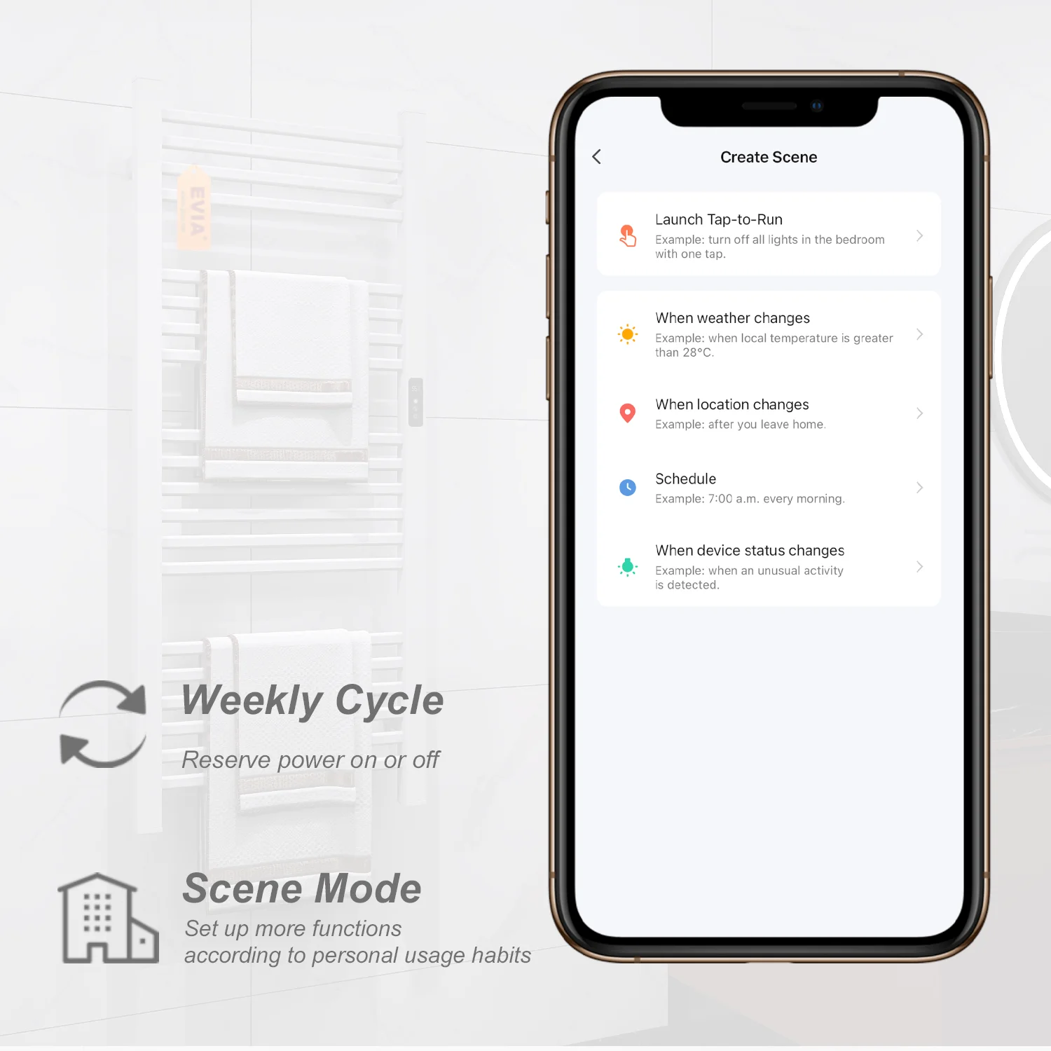 EVIA safe simplicity china portable fast heating aluminum modern heated towel rail