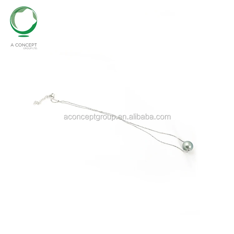 Ожерелье из серебра 925 пробы с блестящим серым/темным жемчугом P005N090, 10-11 мм, Длина Таити, 40 см + 5 см, удлинитель, жемчуг Таити