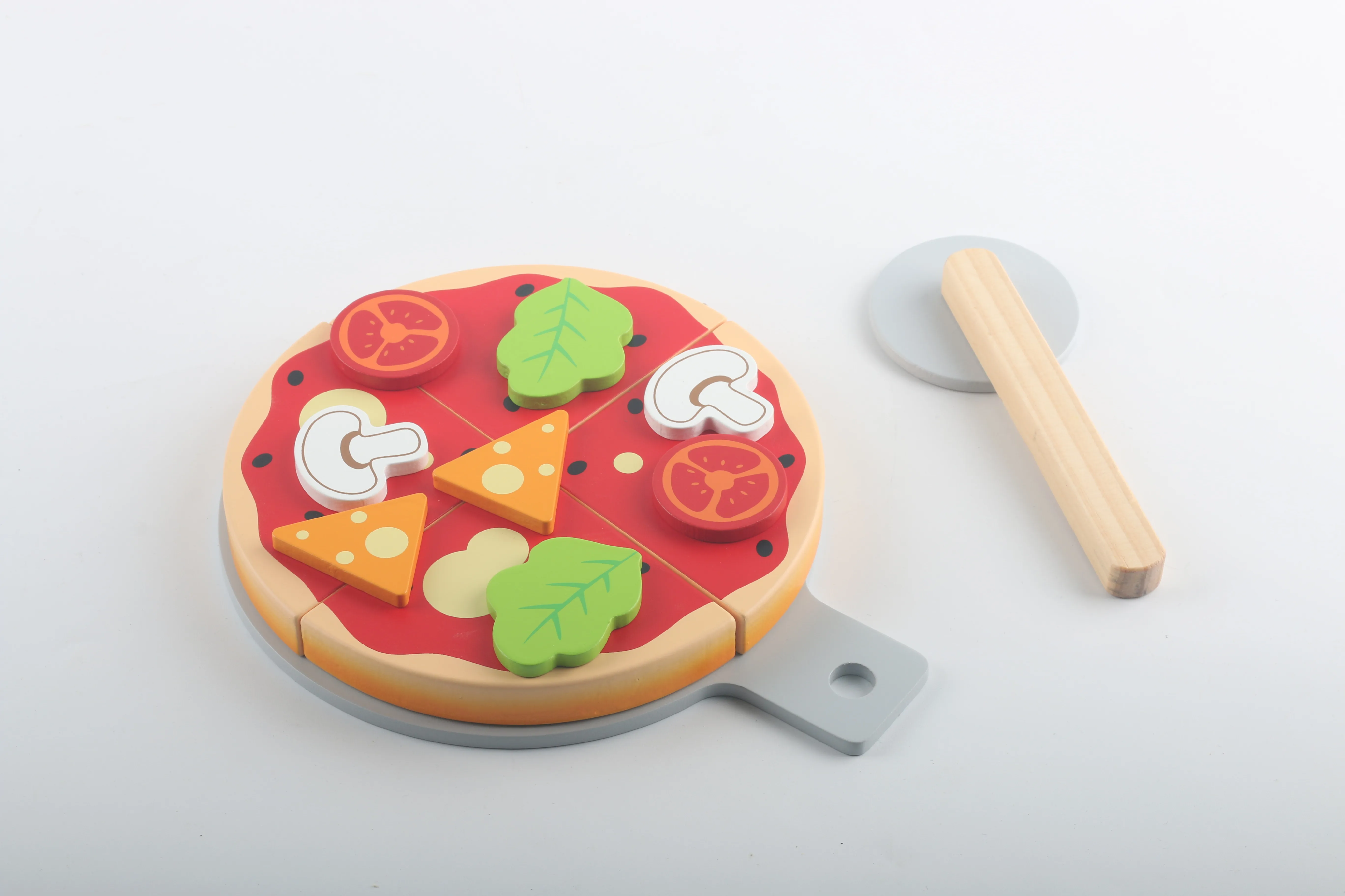 High Quality Hot Selling Pizza Set Plastic Cooking Pretend Play Wooden Kitchen Toys For Kids