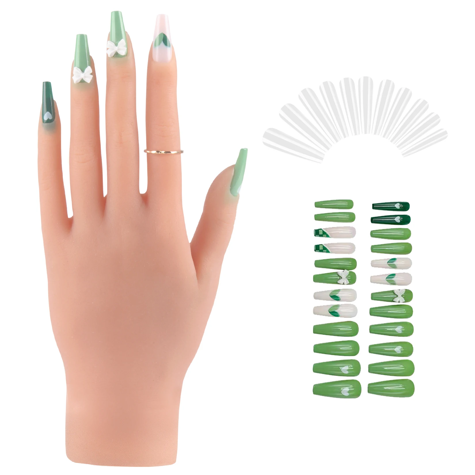Silicone Female Mannequin Practice Hand Nail Art Beginners Life Size Insertable Nails UV Operation Box Acrylic Nails Practice