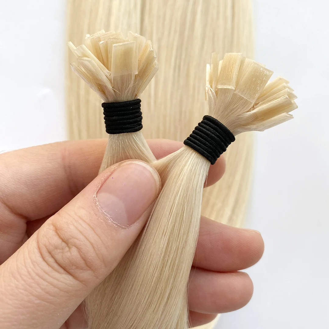 HOT New Color Blonde Zero 50g/Pack Keratin Wholesale Full Cuticle Aligned Virgin Human hair Flat Tip K Tip Hair Extensions