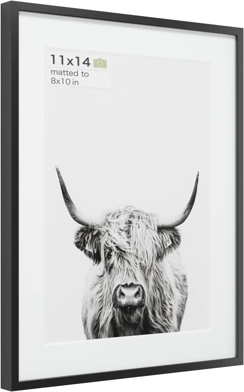 11x14 inch Metal Picture Frame - 11 x 14 Aluminum Photo Frames - 8x10 Mat - Tempered Glass