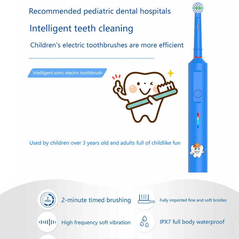 Factory Wholesale High Quality IPX7 Waterproof Customizable rotating baby electric toothbrush